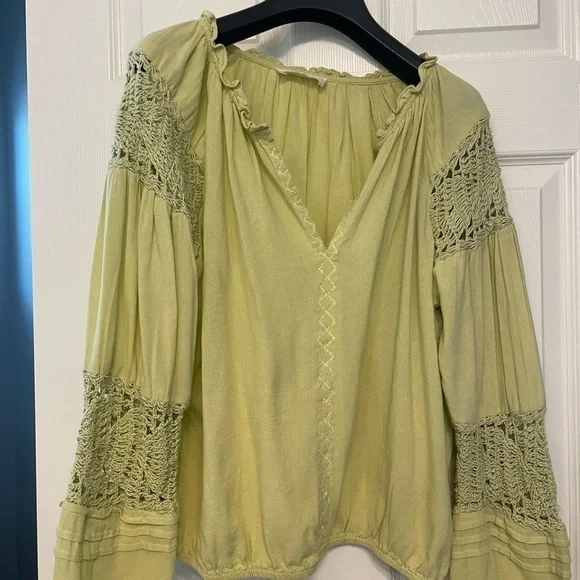 Lucky Brand Crochet Peasant Blouse - Picture 6 of 9